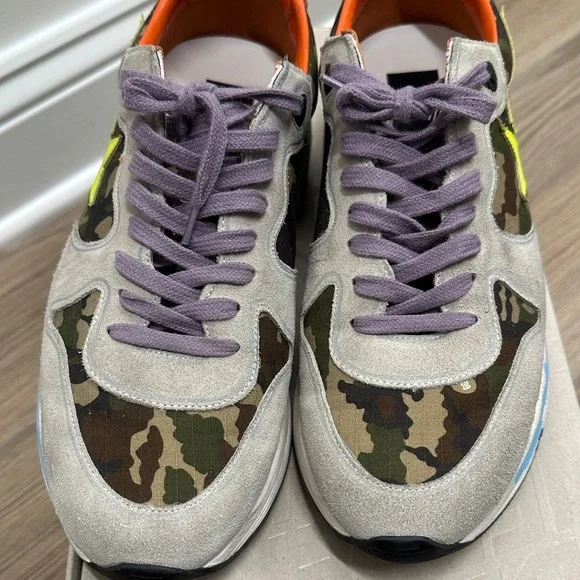 Golden Goose Camouflage Athletic Shoes - Gray, Yellow, Orange - Picture 4 of 8